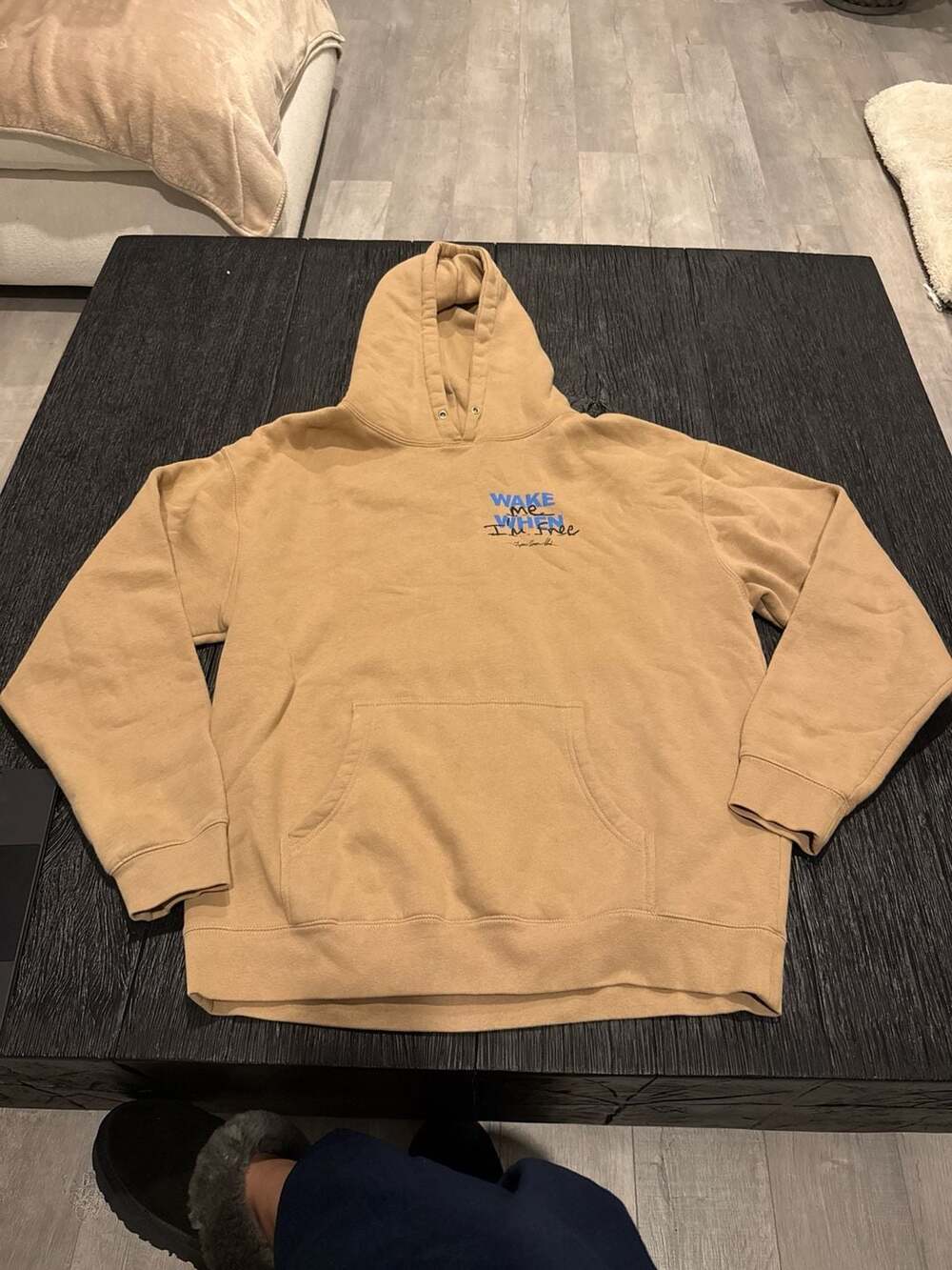 Tupac Shakur Wake Me When I'm Free Untitled Tan Hoodie
